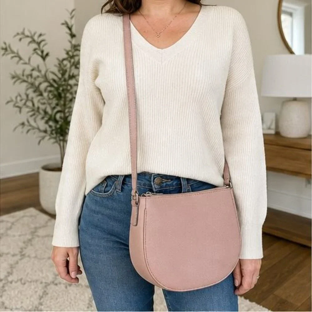 Blush Saffiano Crossbody Bag